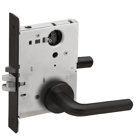 Schlage Grade 1 Storeroom Mortise Lock, Less Cylinder, 02 Lever, A Rose, Flat Black Coated Finish L9080L 02A 622